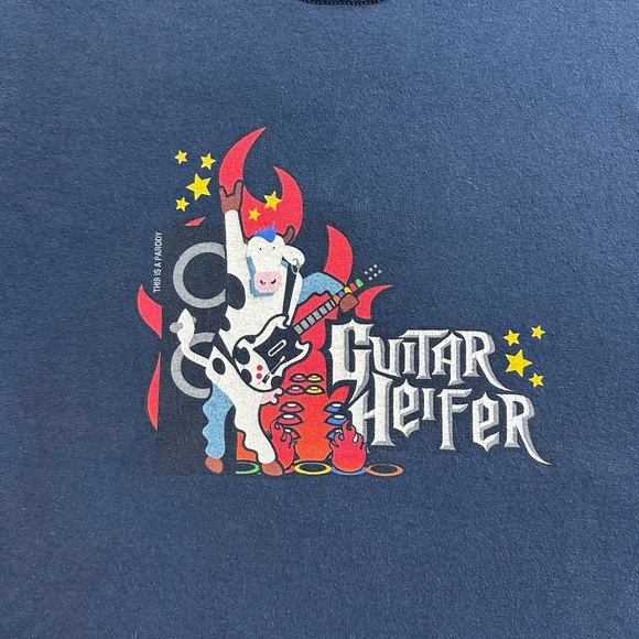 Vintage Cows Guitar Hero Parody T-shirt Small - Picture 4 of 5